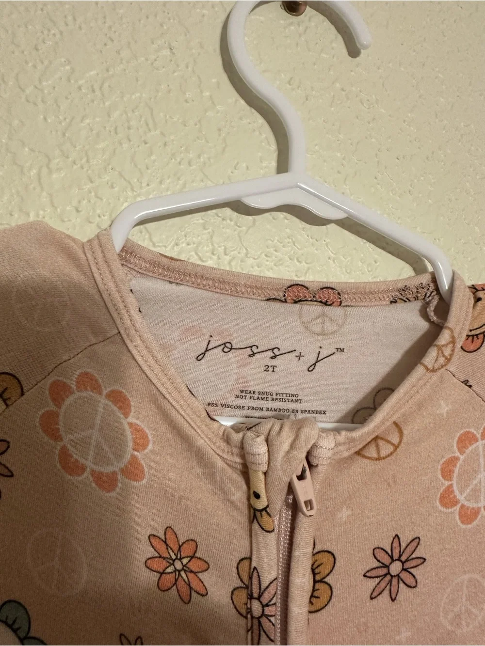 Girls Hippie Bamboo Double Zip One-Piece Pjs